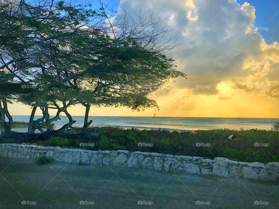 Sunset in Aruba during our UTV excursion with Carnival Sunshine Cruise 2018