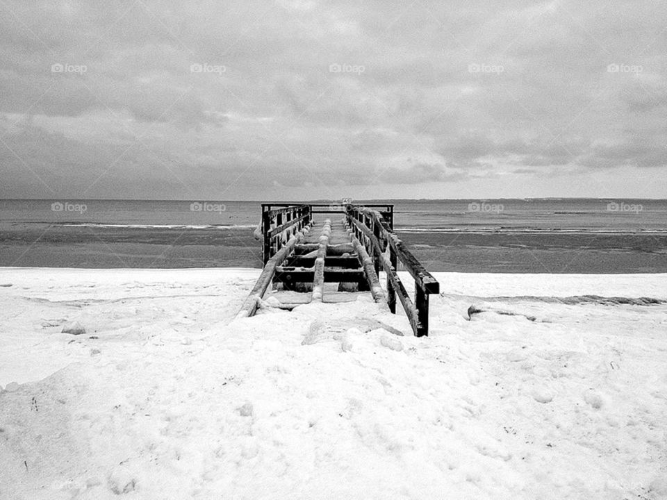 snow winter beach italy by yve1313
