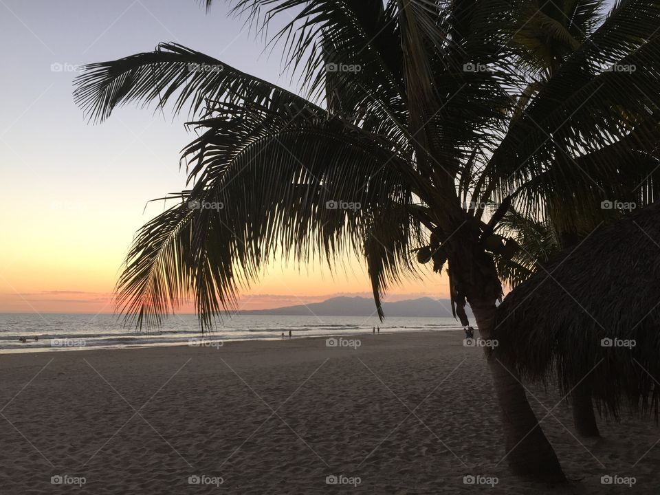 Tropical Sunset. Mexican Beach Resort 