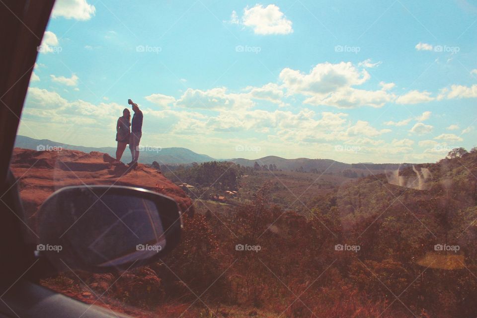 Tourists taking picture of the view