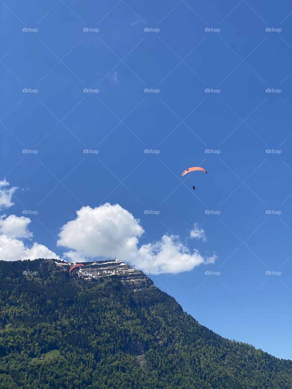 hang gliding over the Swiss Alps