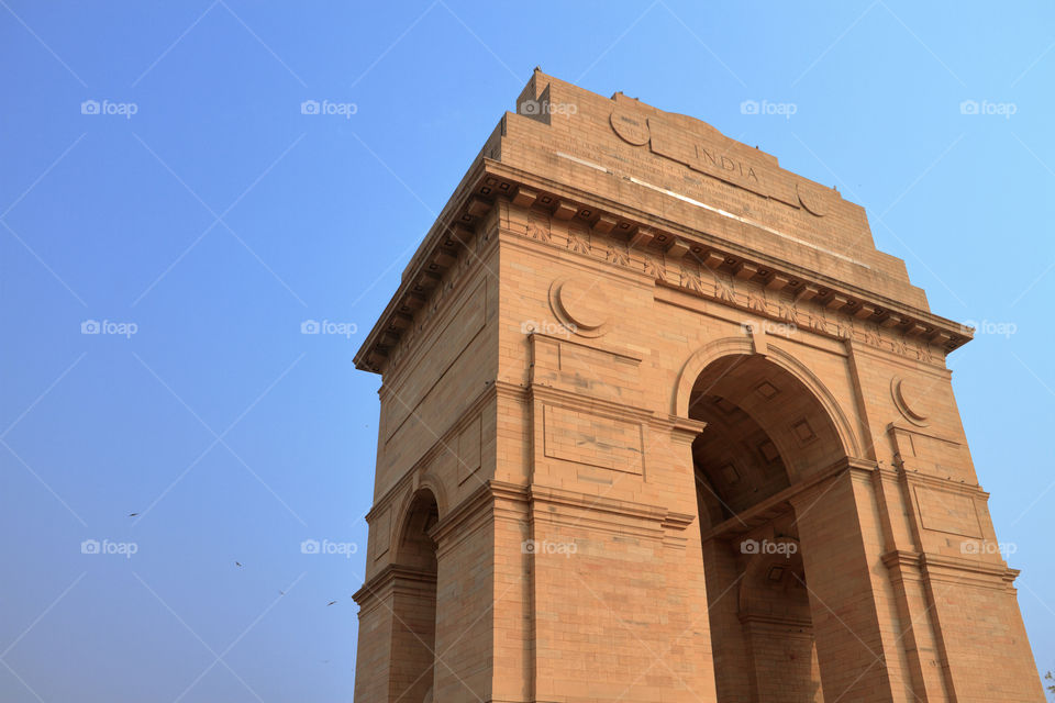 India gate in new Delhi on a sunny day