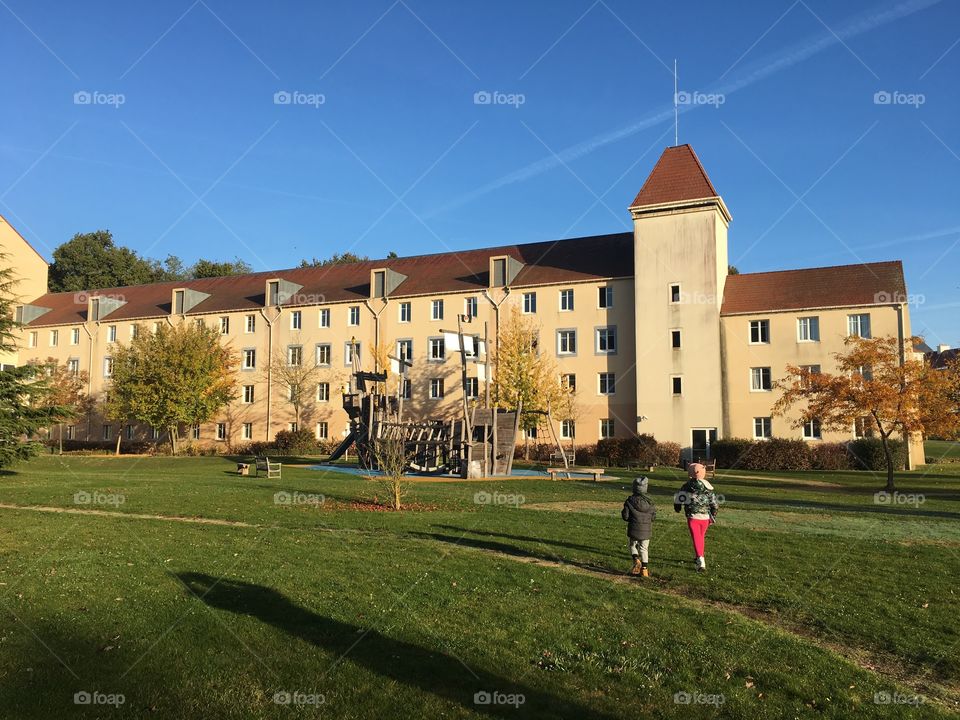 Kids enjoying backyard