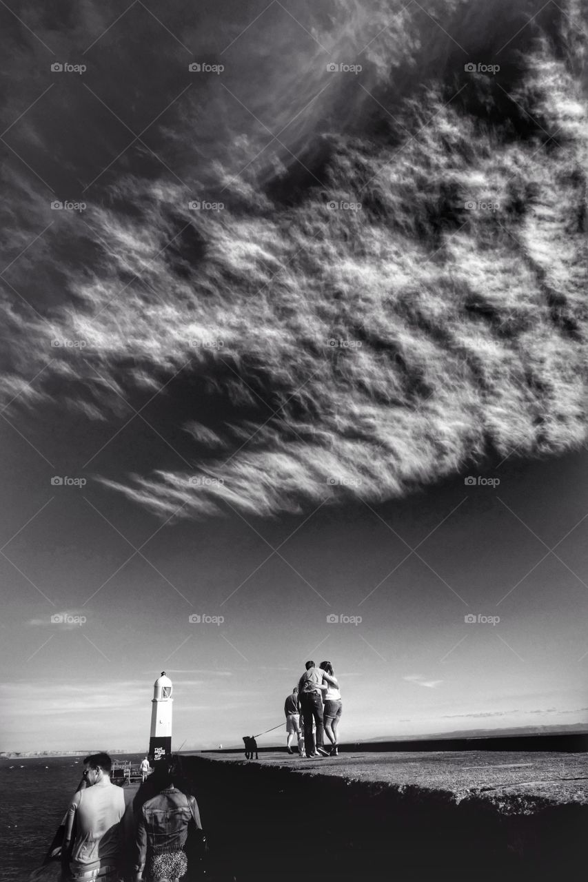 People, Monochrome, Beach, Man, Water