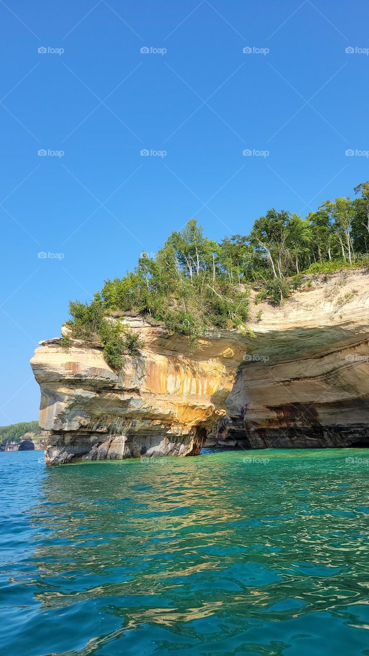 Rock Cliff over Lake Superior at Pictured Rocks
