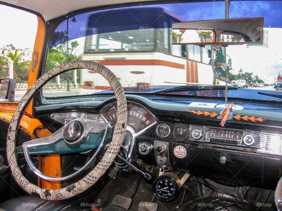 Old interior of an retro car