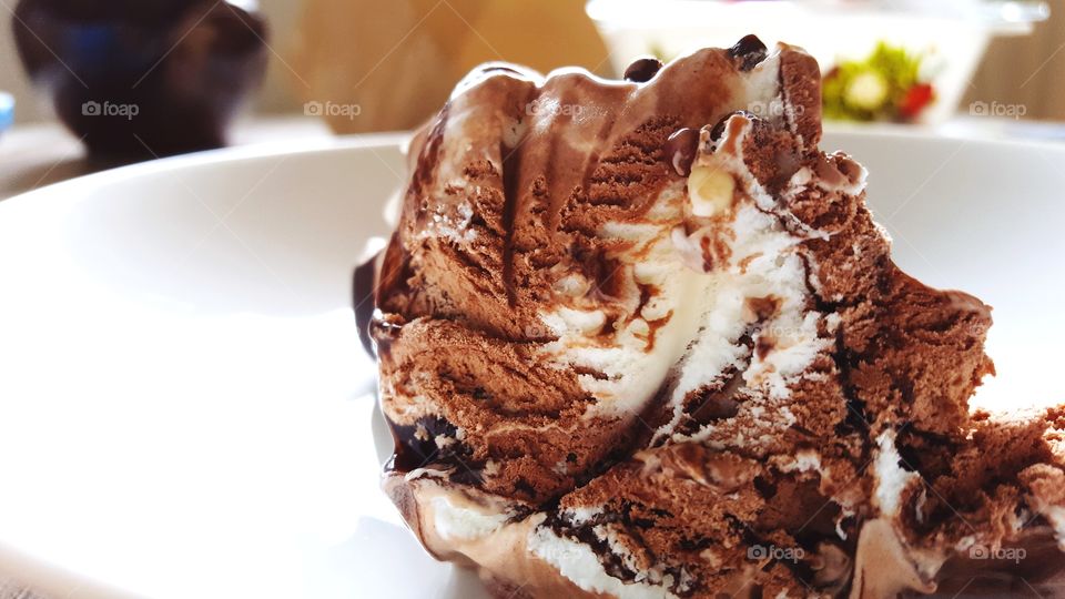 Close-up of chocolate ice-cream