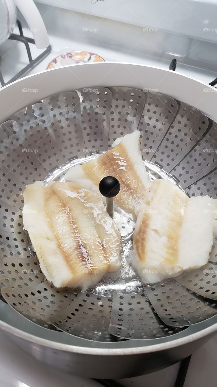 steamed cod