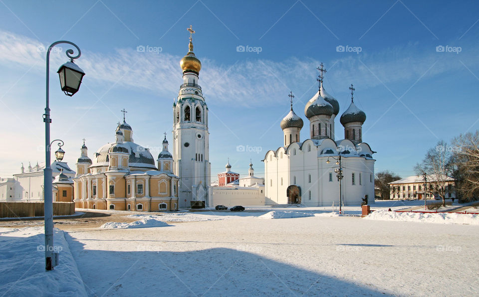 Russie Hiver Vologda Kremlin Lanterne Dôme Croix