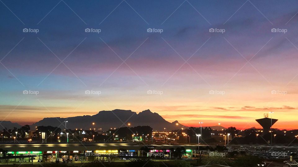 Sunset over Table mountain