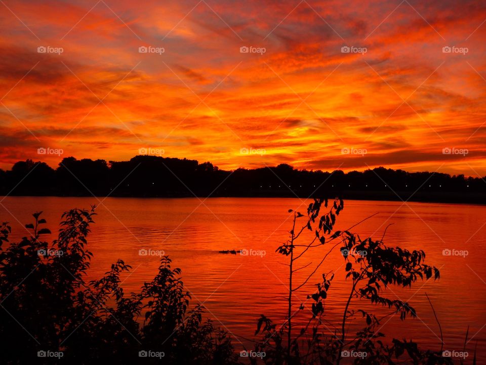 Lake view in Cicero Indiana. 