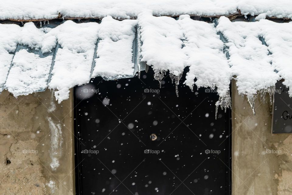 Snowing day above the hunt