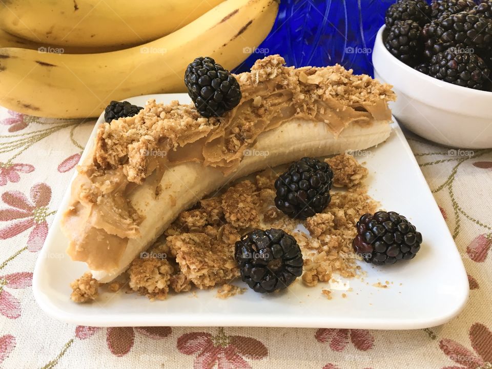 Banana with Nut Butter and Granola