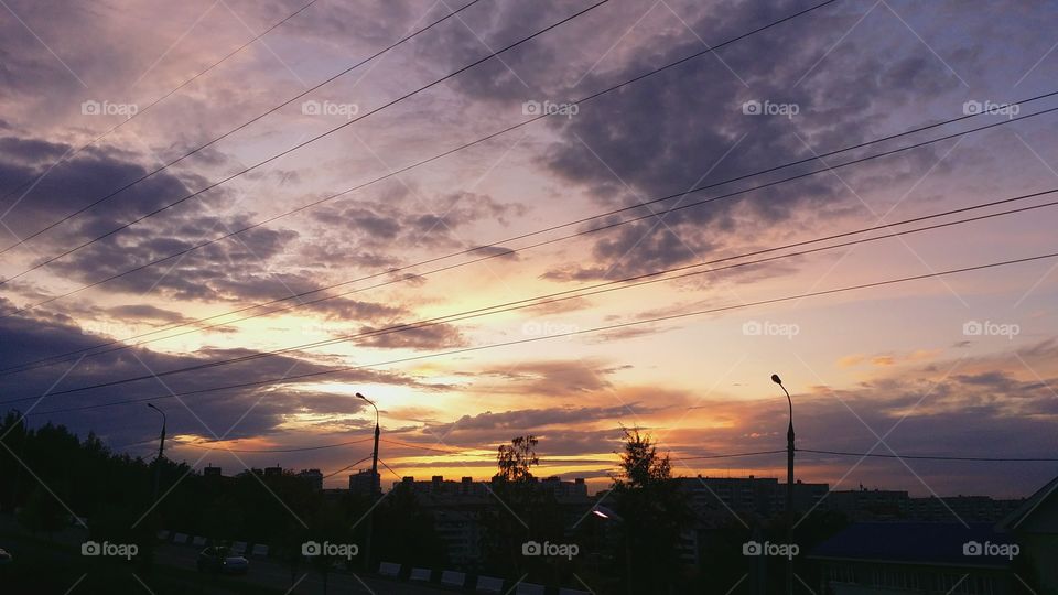 закат в Иркутске