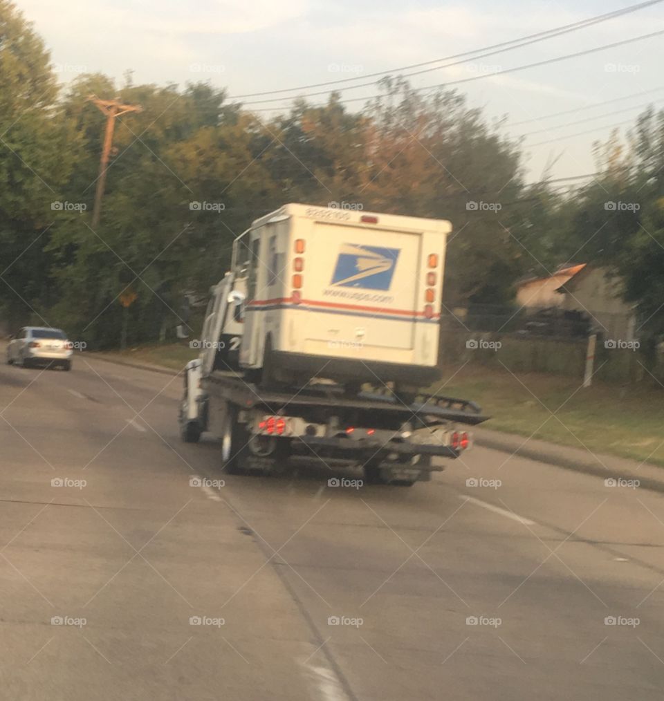 The mailman got towed