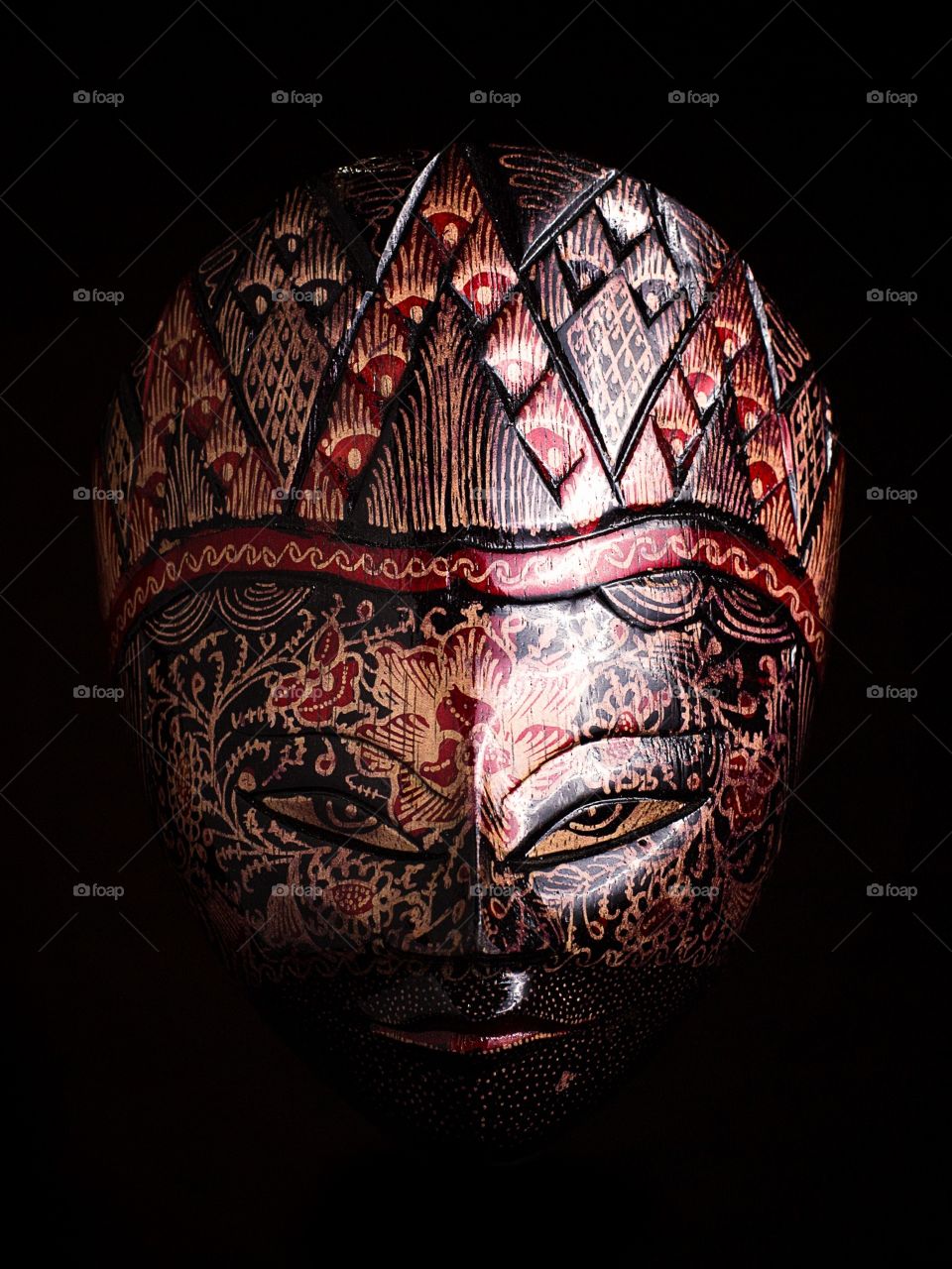 Shinta wooden mask from Ramayana story
