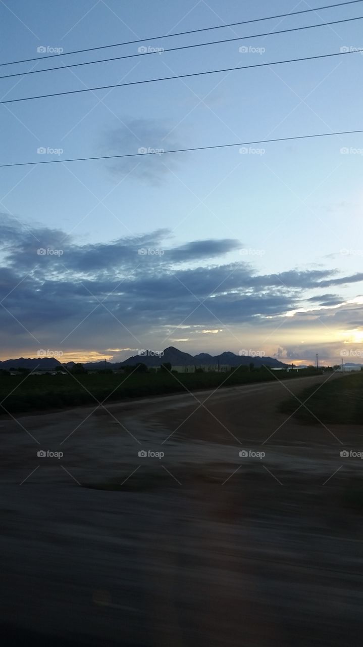 beautiful sky while driving