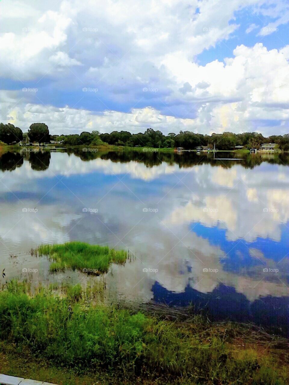 beautiful cloud reflections over Florida lake