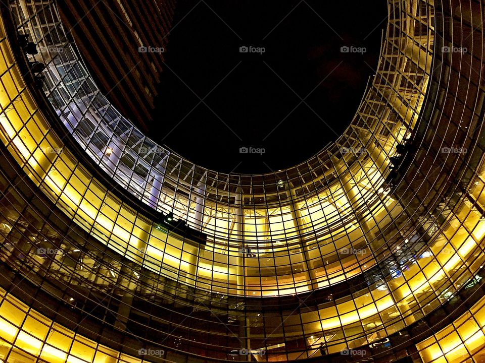 Low angle view of illuminated building