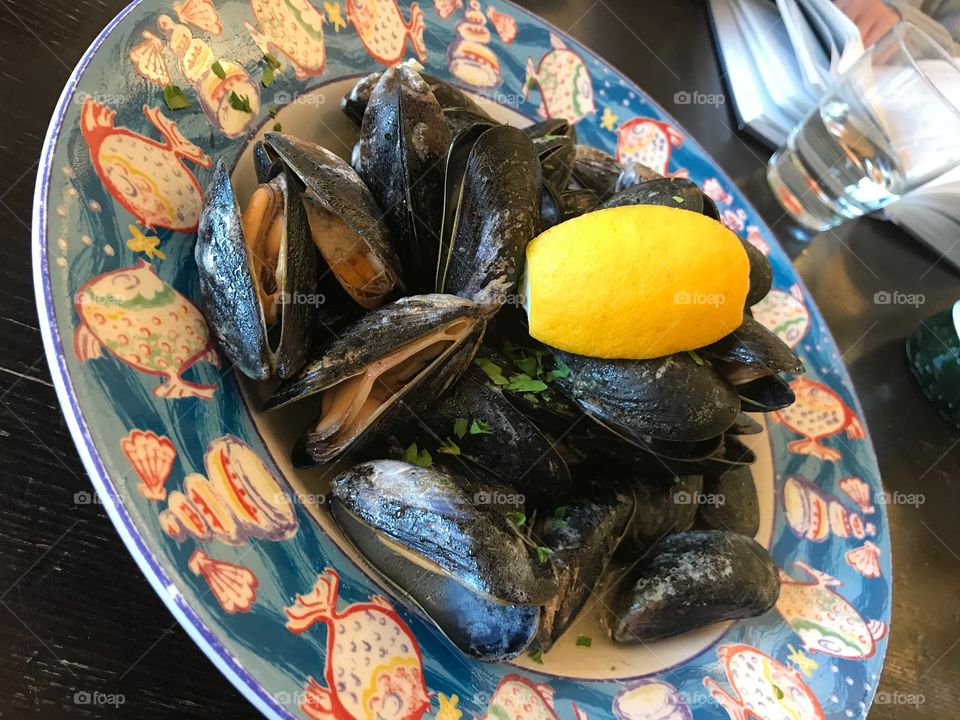 Mussels on a plate