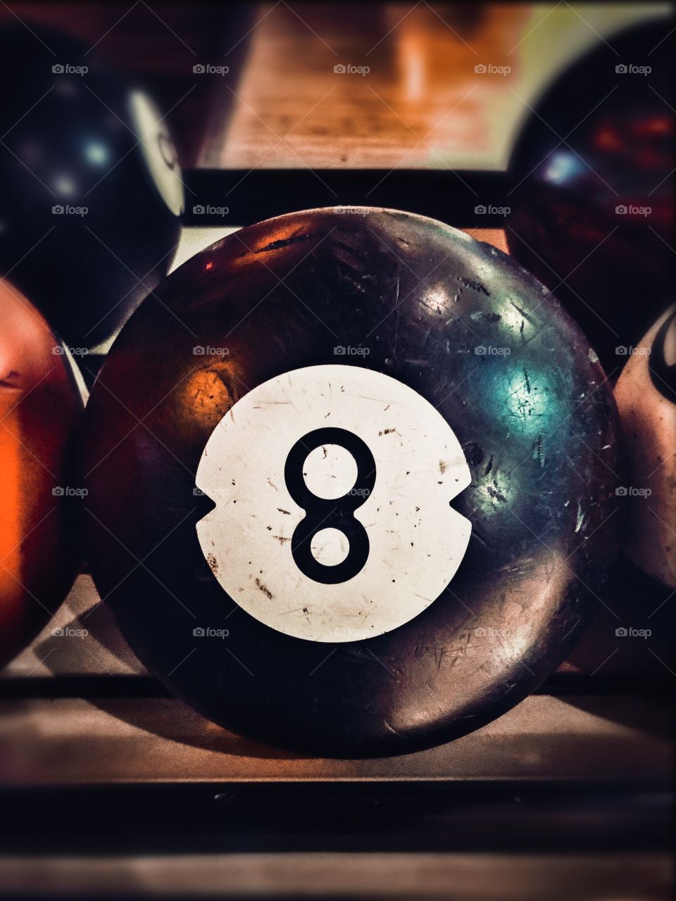 Black number 8 bowling ball
