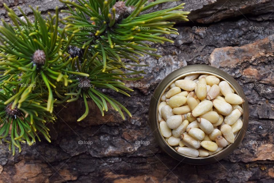 Pine nuts in a jar 