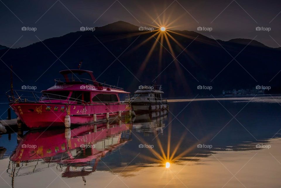 Beautiful mountain and lake scenery