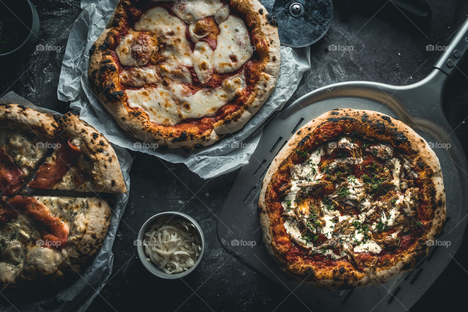 Pizza to die for. Cooked in a pizza oven. 