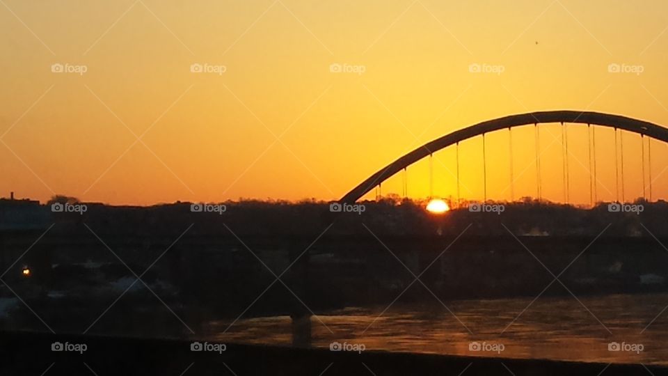 Pittsburgh sunrise. Birmingham Bridge, Pittsburgh