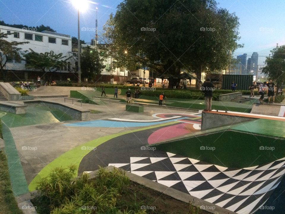 This is a skate park found inside the Circuit Makati in Makati City, Philippines. 