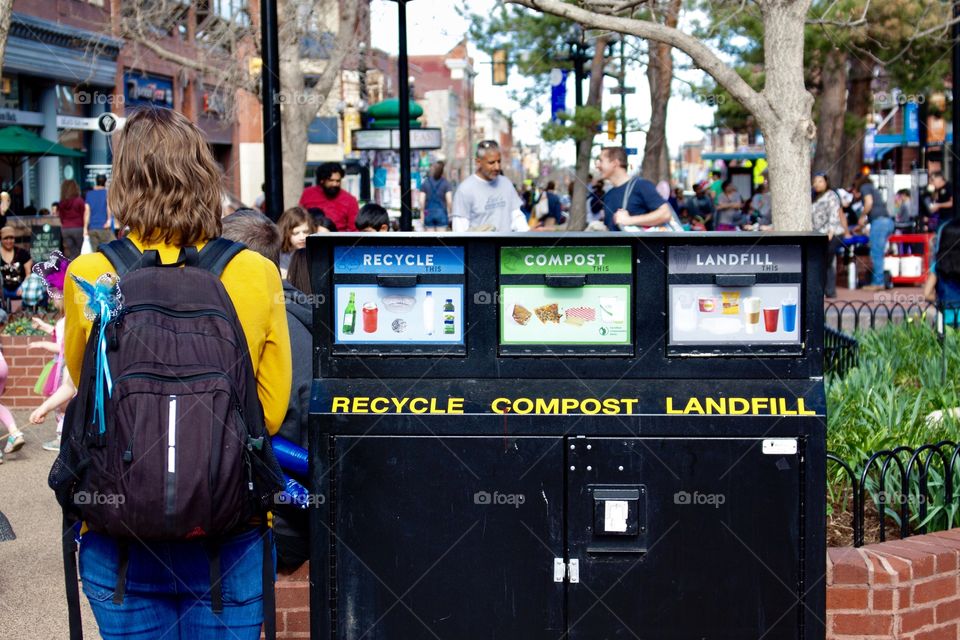 Recycle, compost, landfill