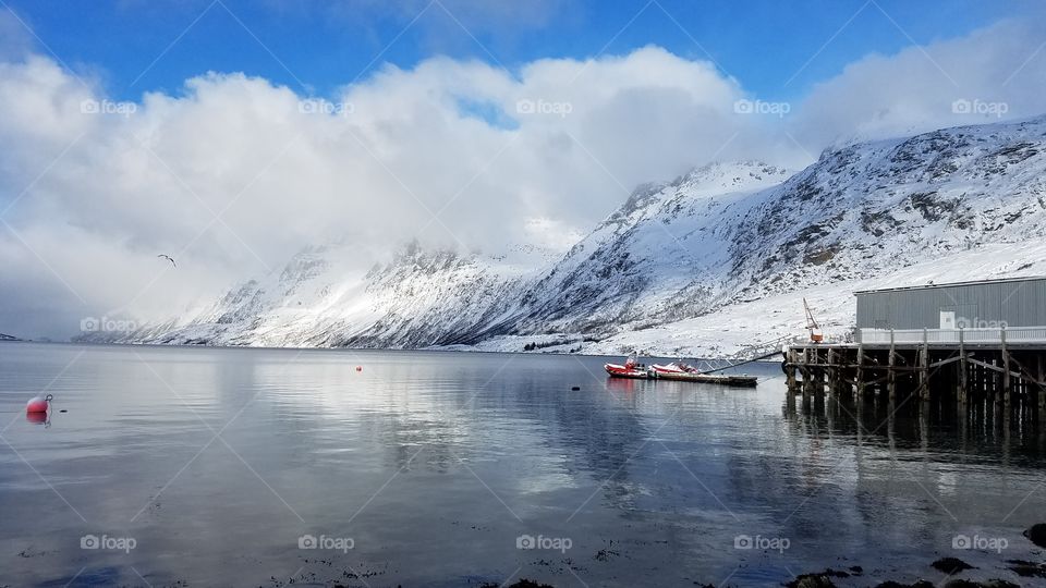 Winter scenery, Fjord