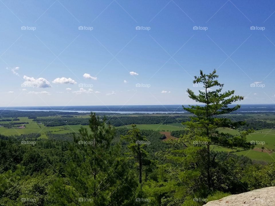 View over the fields from the top of the mountain