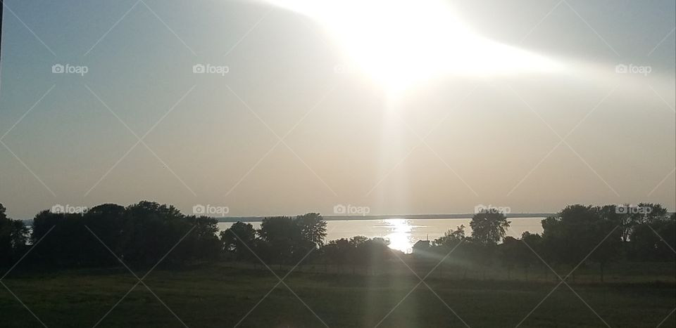 Sunset over the lake