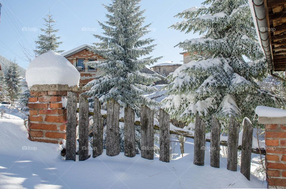 Winter landscape, Ravnogor Village, Bulgaria