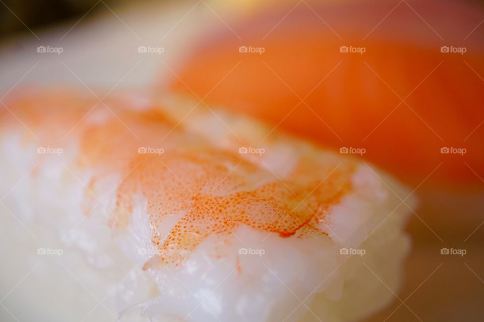 Extreme close-up of sushi