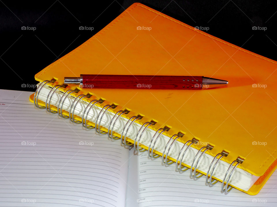 Everyday necessary set for a business man with pen notepad and notebook