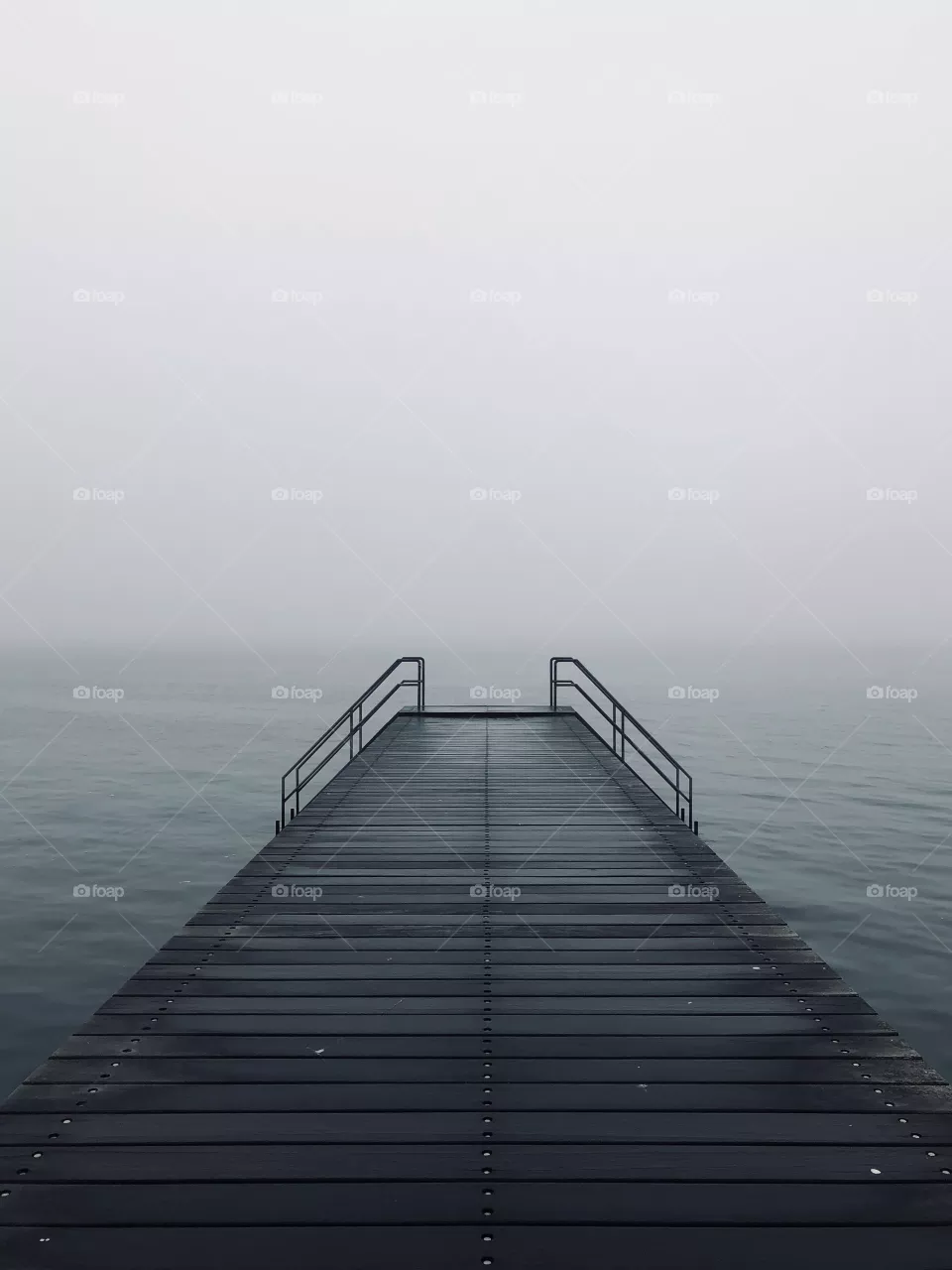Misty morning by the ocean