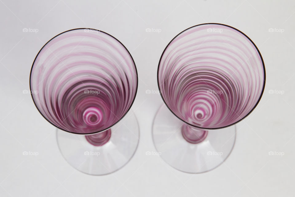 Pink striped champagne glasses - rosa randiga champagneglas 