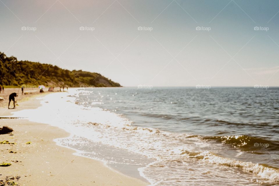 New York Sunken Meadow beach, summer, relaxation, people, swimming, sand, breeze, clear sky, day, warm, water, 