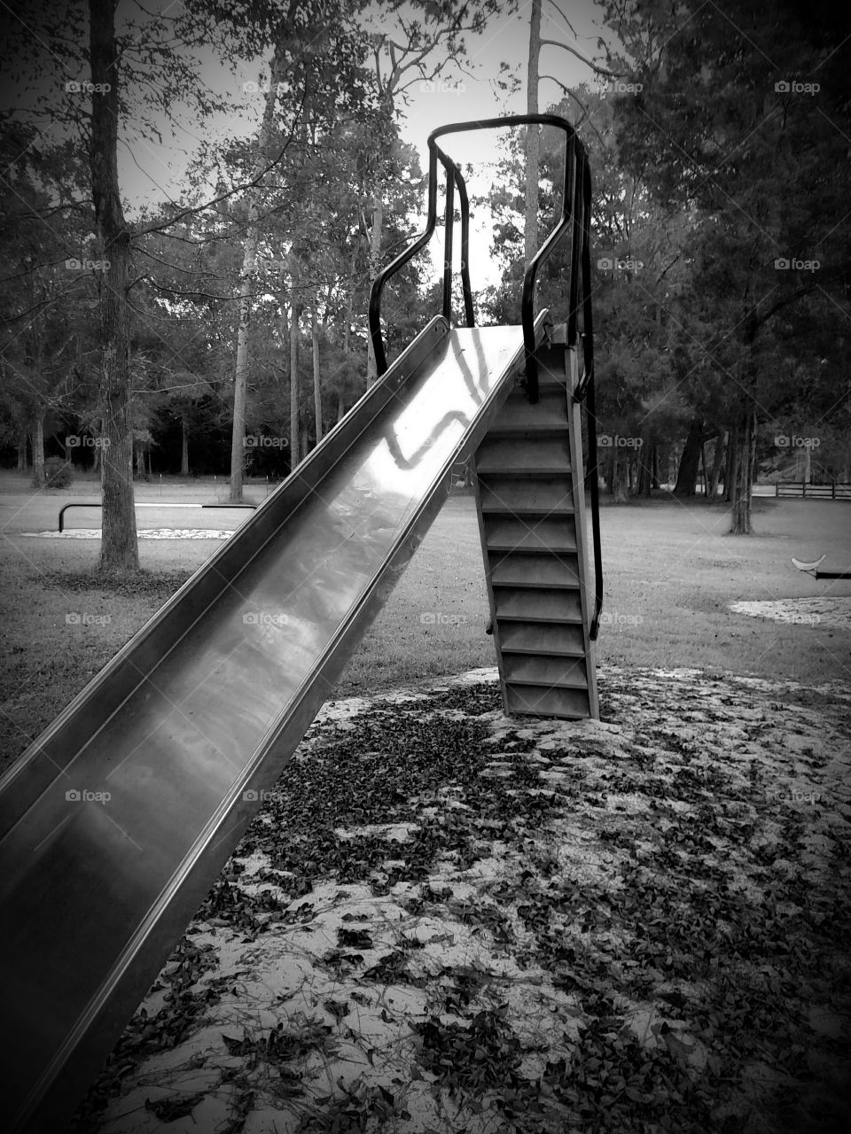 Slide in black and white