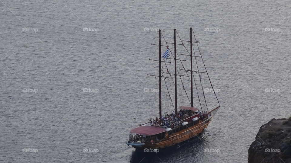 Greece Santorini sailing. Greece Santorini sailing