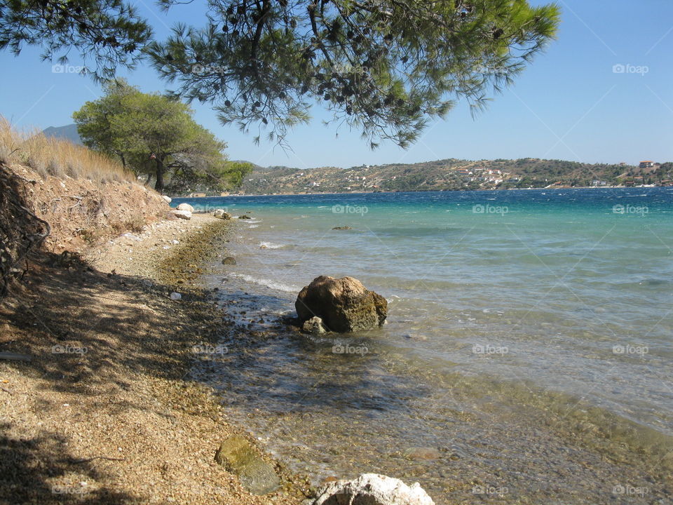 Beach in Loutrali in Greece