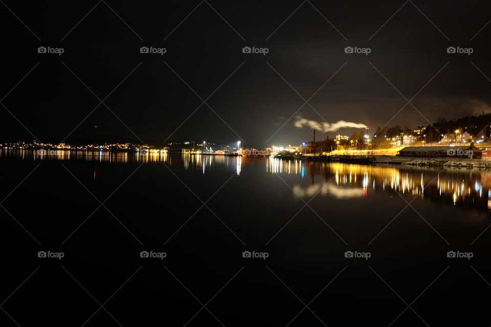 Sunset, Water, Reflection, Bridge, City