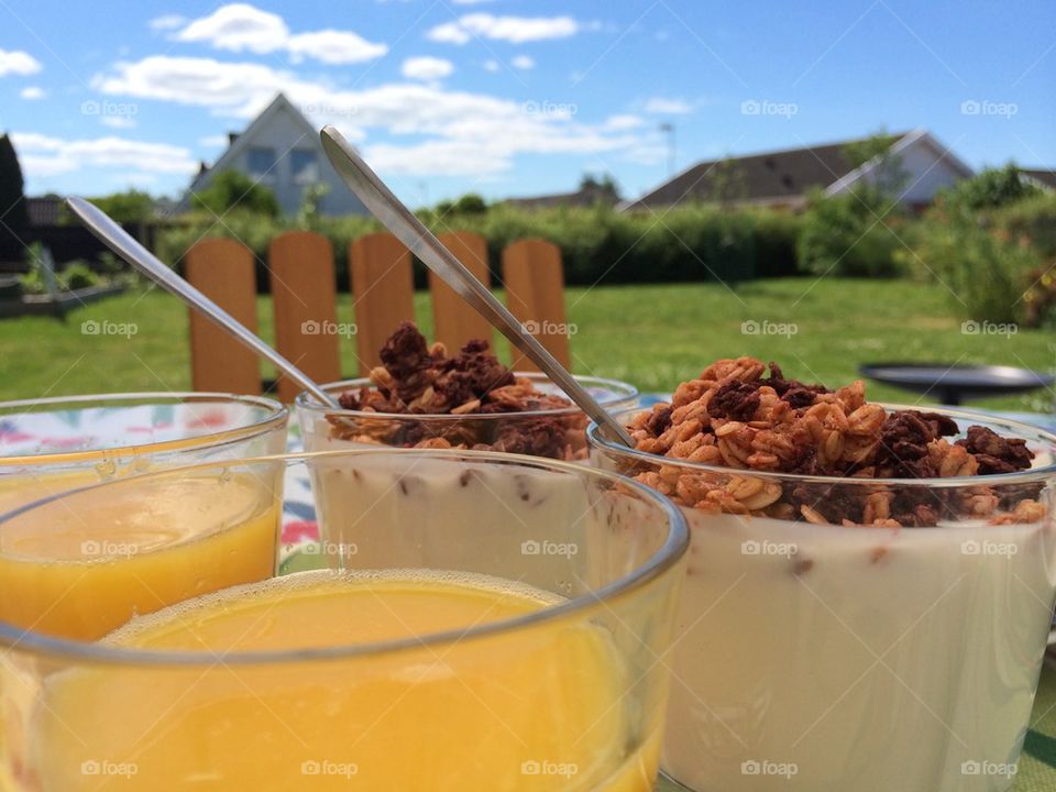 Breakfast on the summer