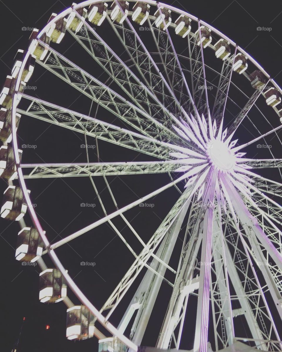 Ferris wheel at winter wonderland - up high where the cool breeze sweeps the hair from your rosey cheeks 