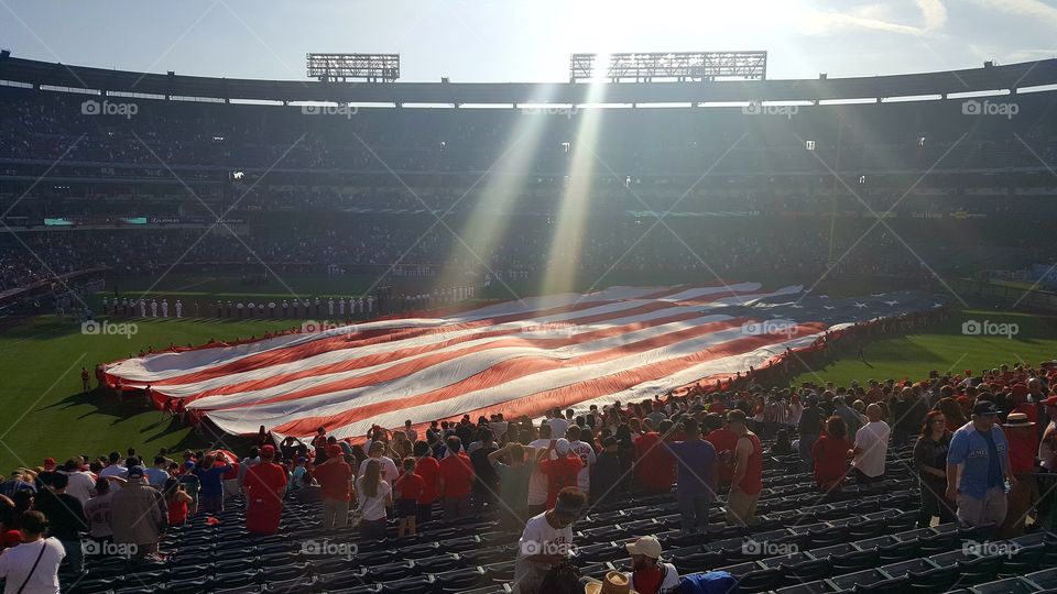 American Flag and Baseball