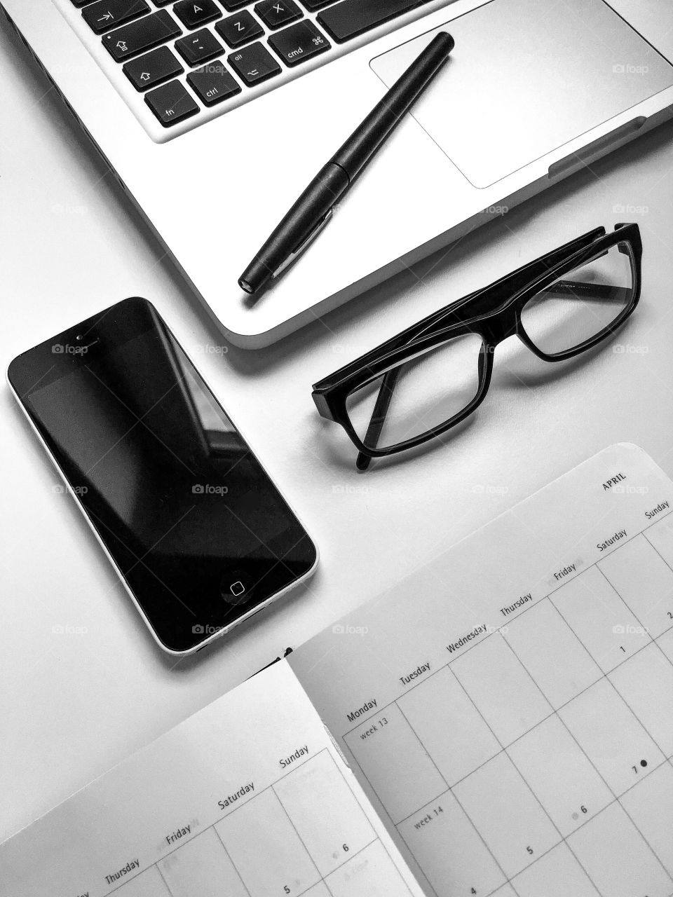 Minimal clean modern office space. 