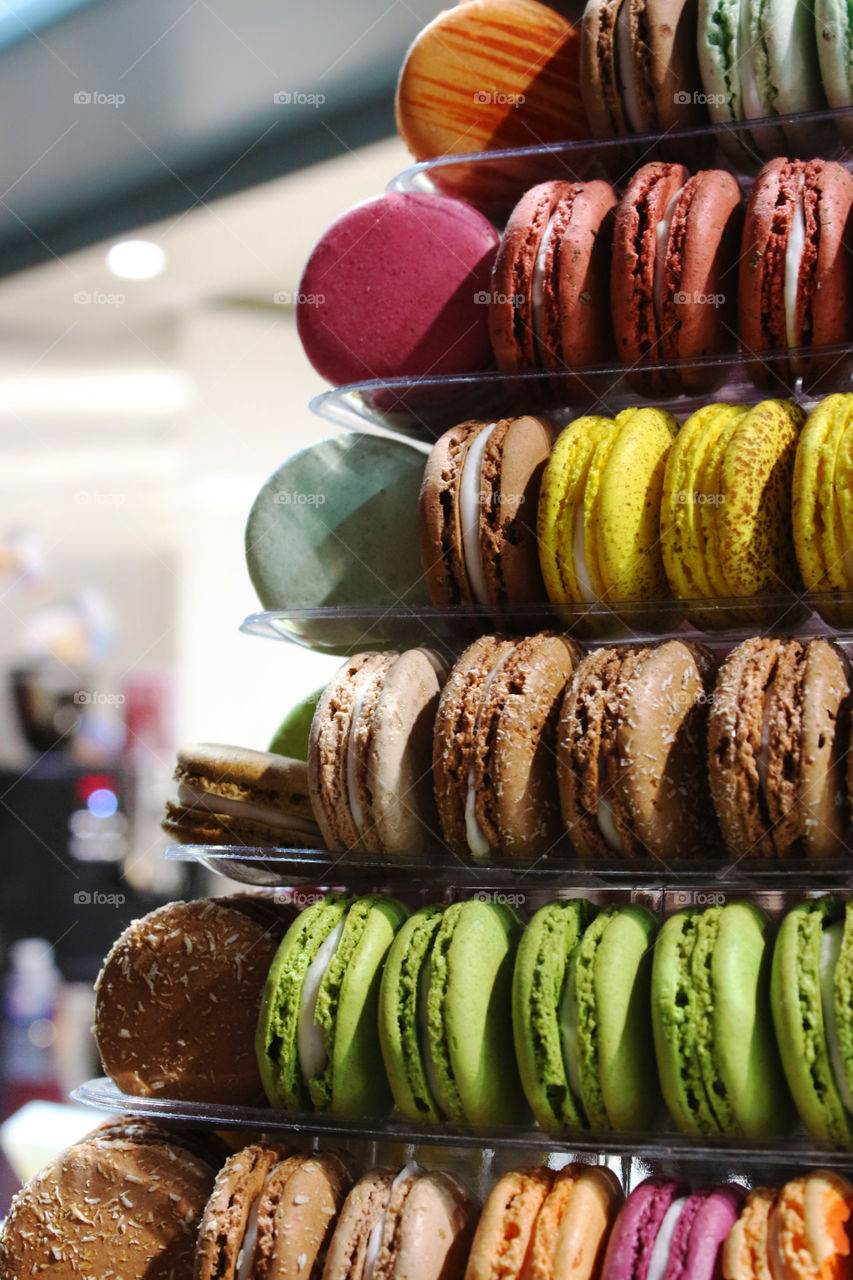 Close-up of macaroons biscuit