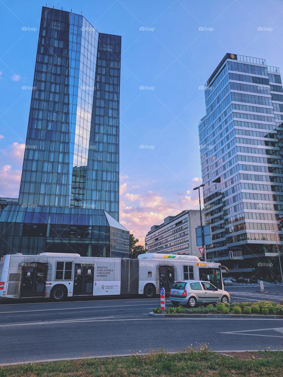Ljubljana,  capital of Slovenia. Europe.  Summer vacation.  Ancient and modern architecture. Big city life